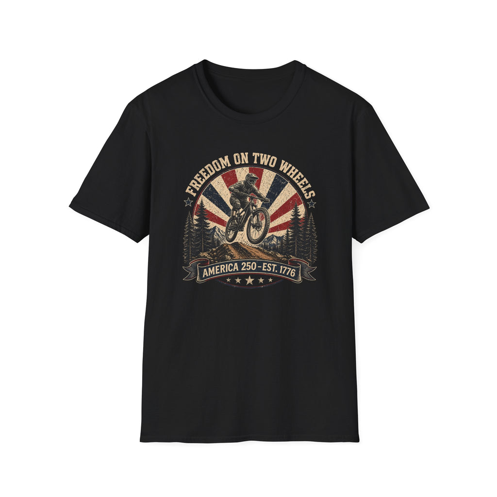 Freedom on Two Wheels Motorcycle — Vintage Rider Graphic Tee