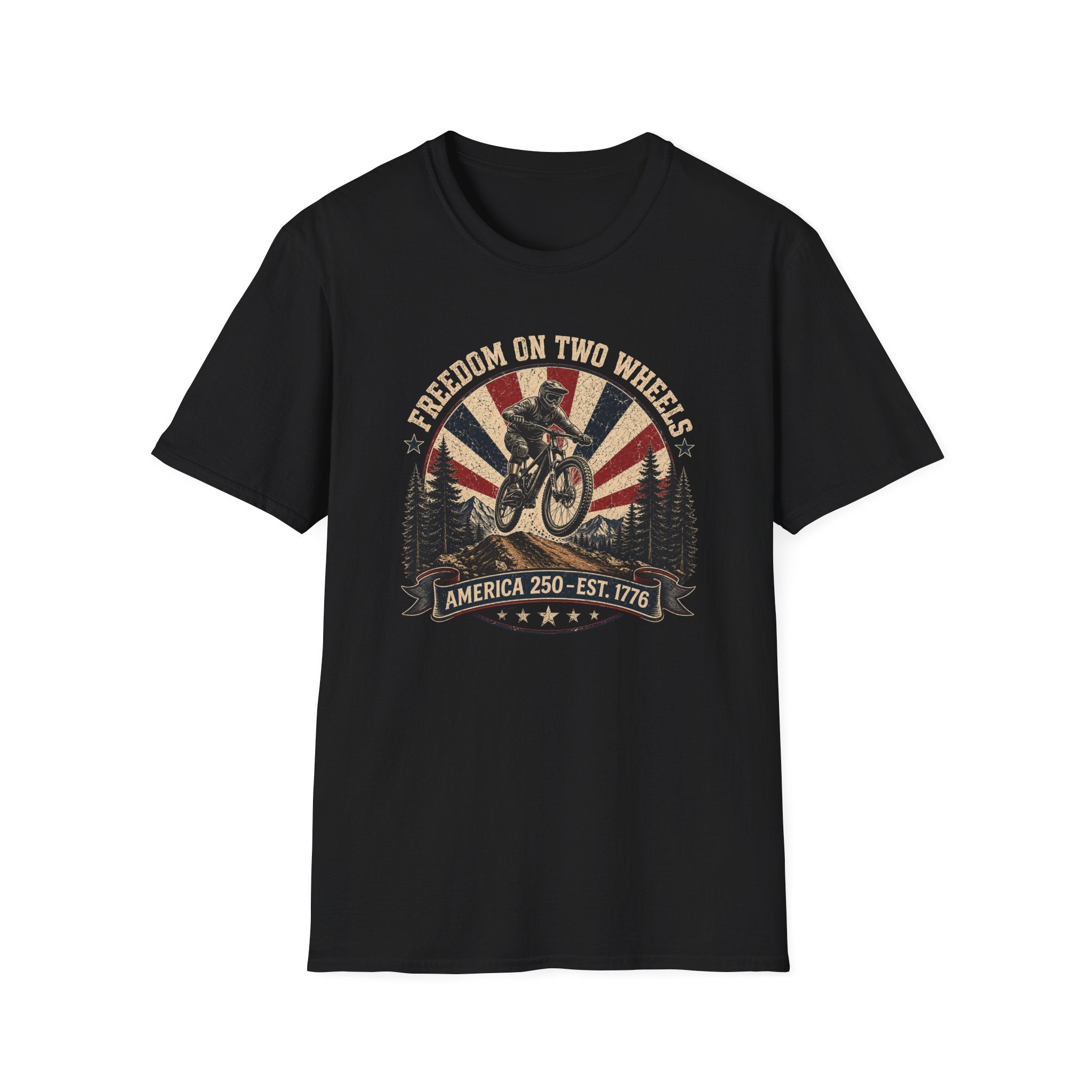 Freedom on Two Wheels Motorcycle — Vintage Rider Graphic Tee
