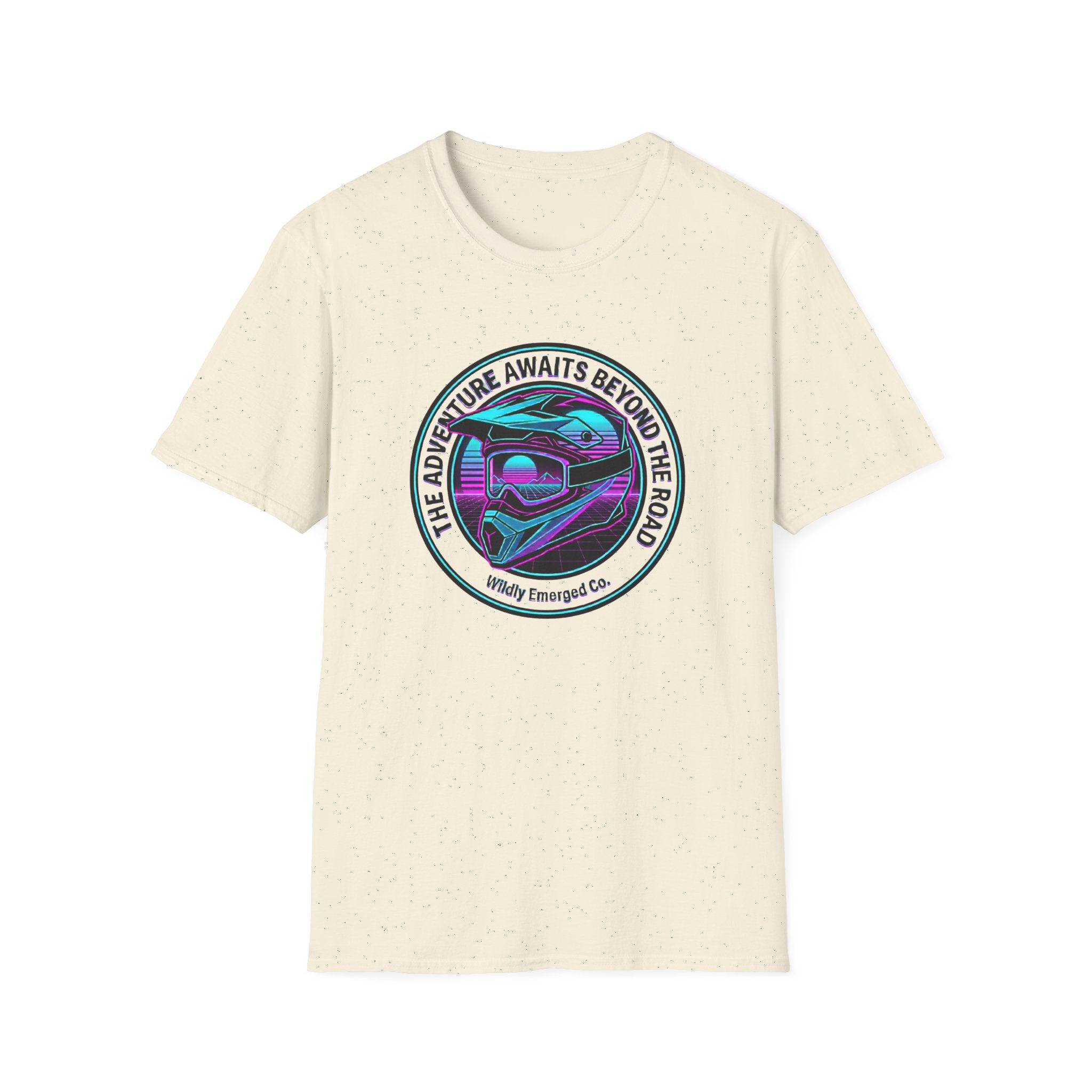 Adventure Helmet— "The Adventure Awaits Beyond the Road" Motorcycle Tee