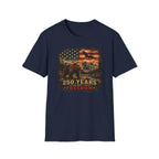 Bear & Eagle American Flag — "250 Years Freedom" Vintage Patriotic Tee