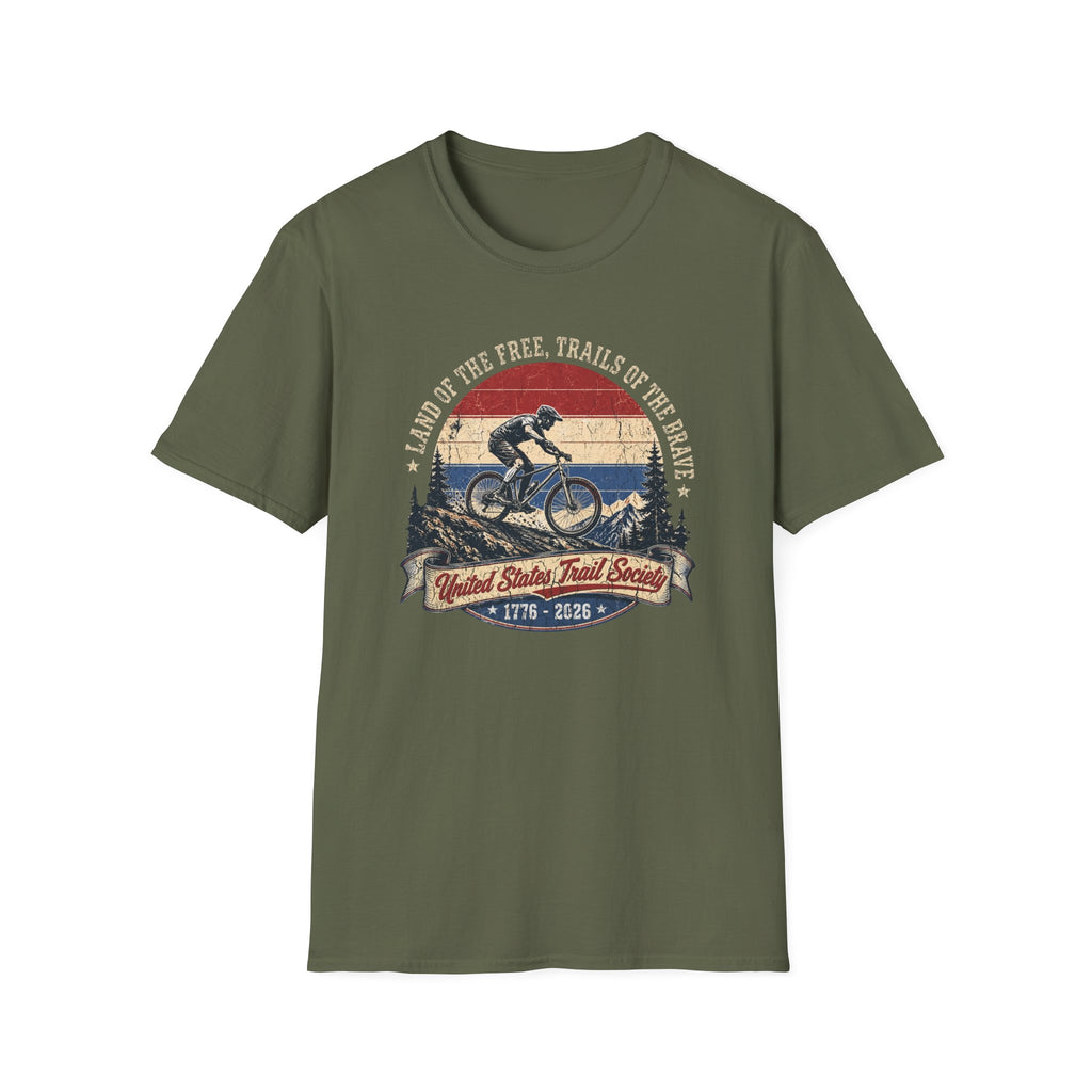 "Land of the Free, Trails of the Brave" Vintage Mountain Bike Tee