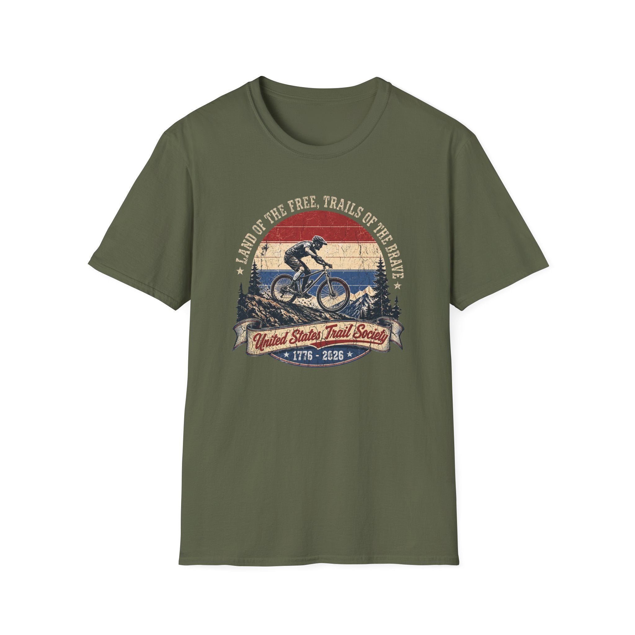 "Land of the Free, Trails of the Brave" Vintage Mountain Bike Tee