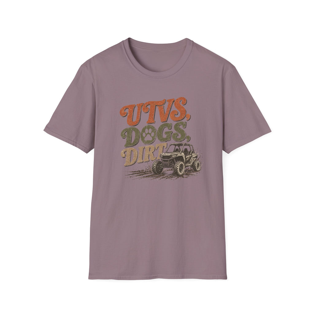 UTVs, Dogs, Dirt Graphic T-Shirt — Off-Road Adventure Tee
