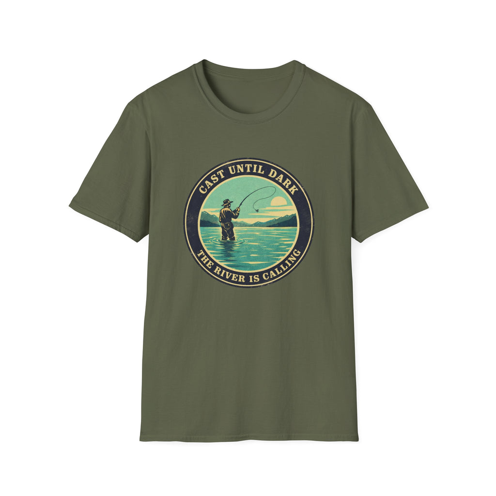 "Cast Until Dark" Vintage River Angler Tee