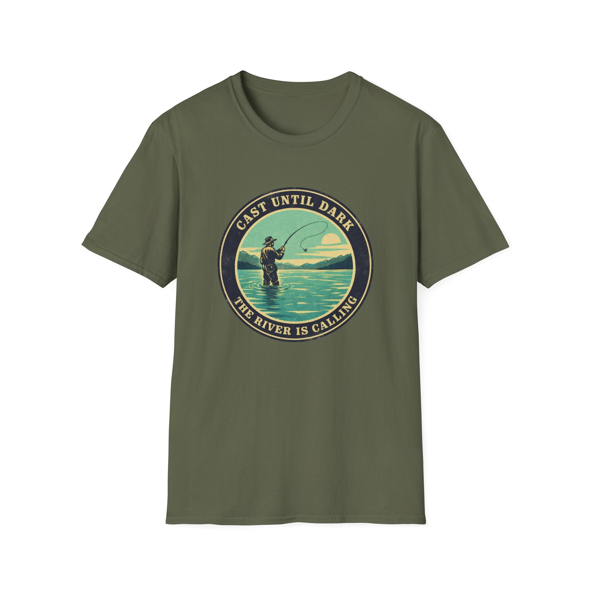"Cast Until Dark" Vintage River Angler Tee