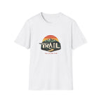 Trail — Retro Mountain Hiking Tee (Sunset & Forest)