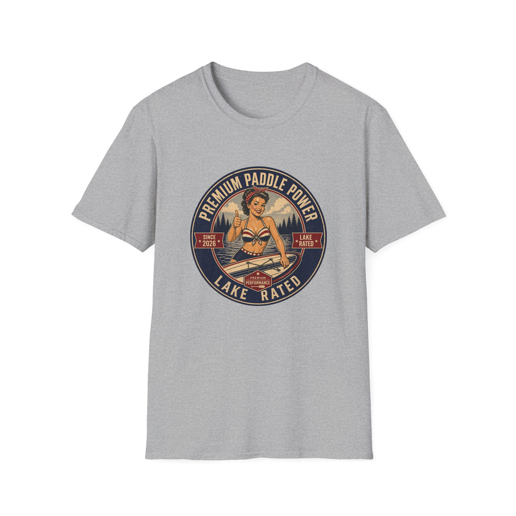 Paddle Power — Vintage Lake Rated Paddleboarding Graphic Tee