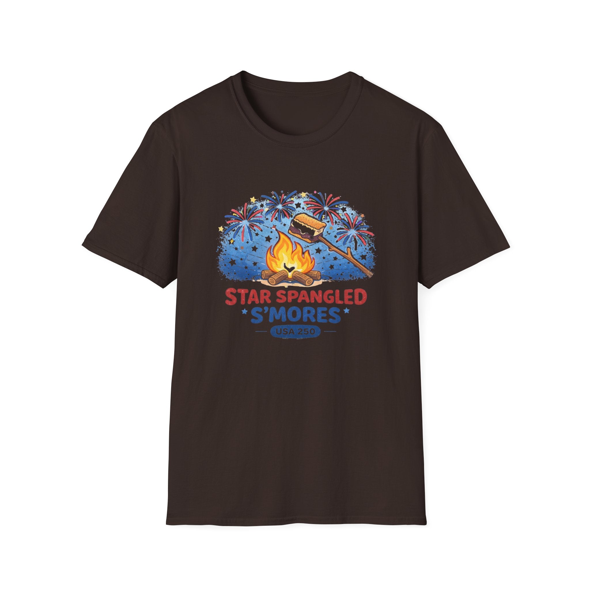 Star Spangled S'mores Campfire Tee (Fourth of July BBQ Patriotic Fireworks)