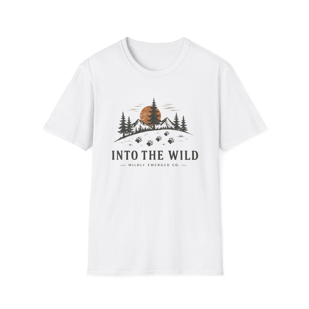 Into The Wild — Mountain Sunset Paw Print Tee