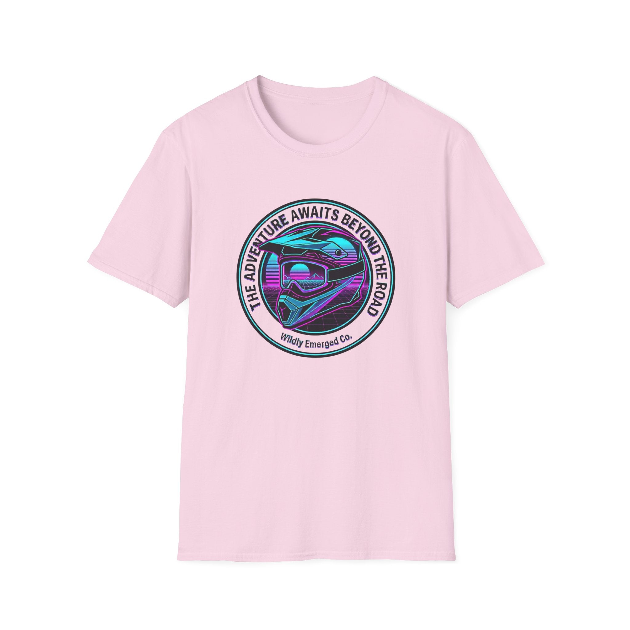 Adventure Helmet— "The Adventure Awaits Beyond the Road" Motorcycle Tee