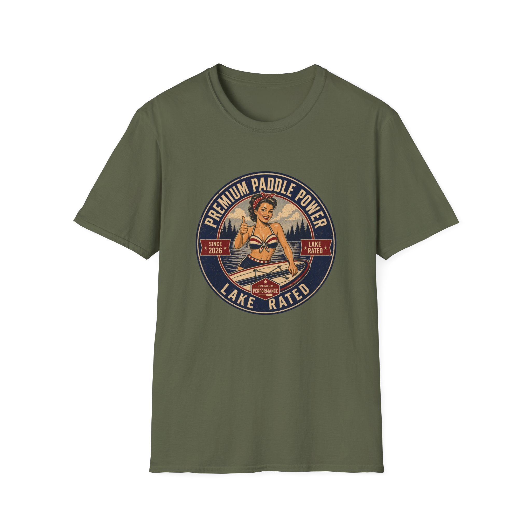 Paddle Power — Vintage Lake Rated Paddleboarding Graphic Tee