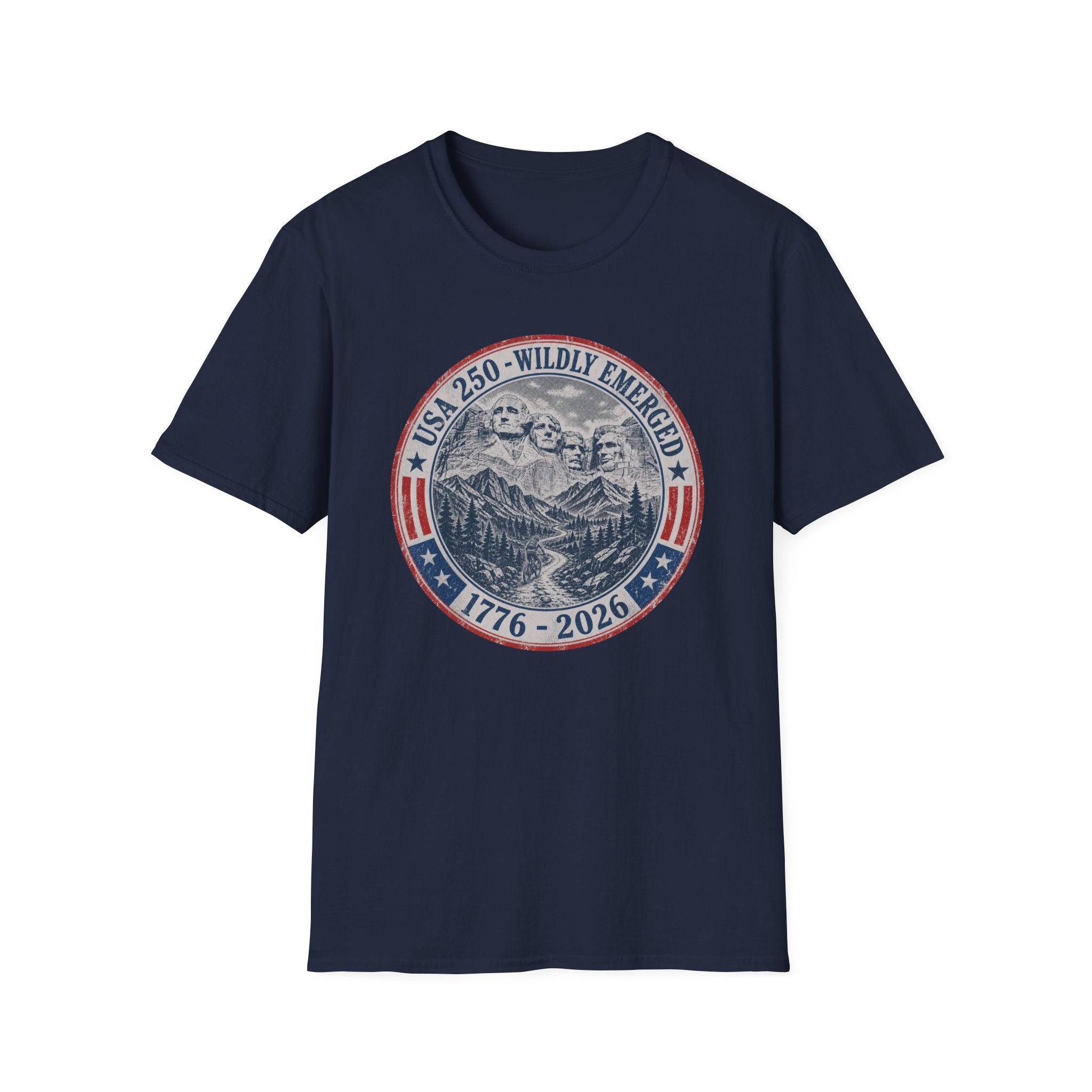 USA 250th - Mount Rushmore Mountain Biking Tee