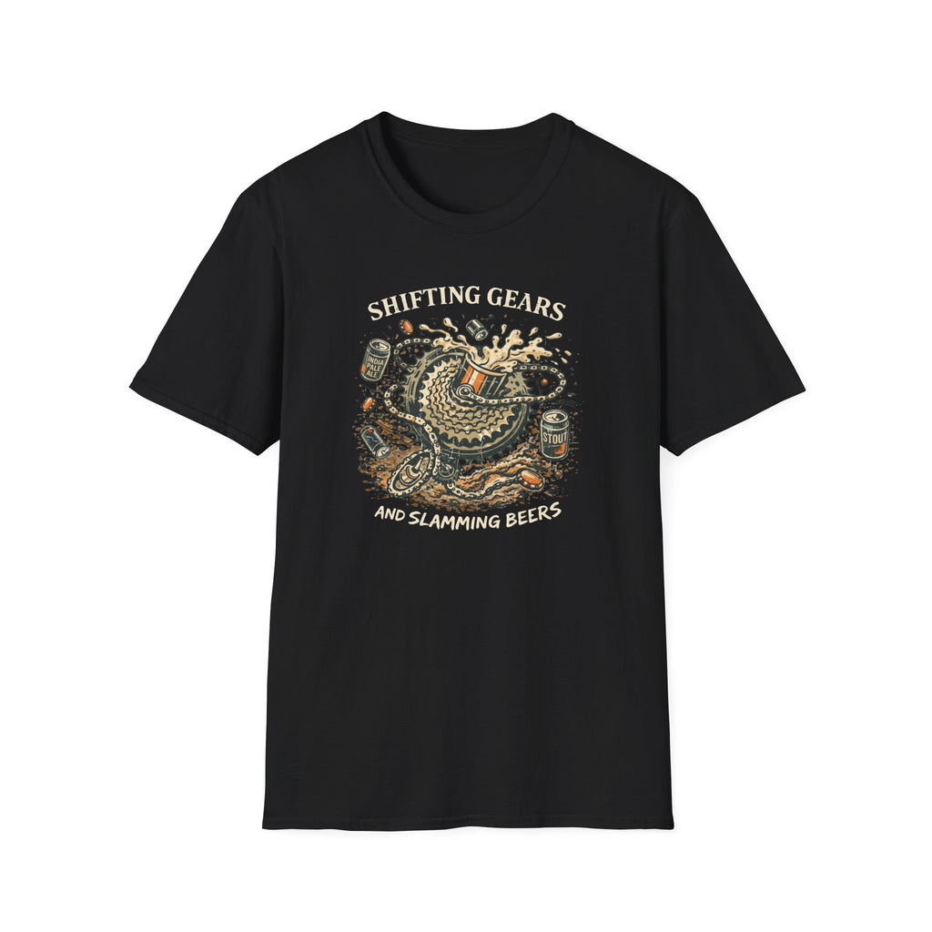 Shifting Gears — Vintage Motorcycle & Beer Adventure Tee
