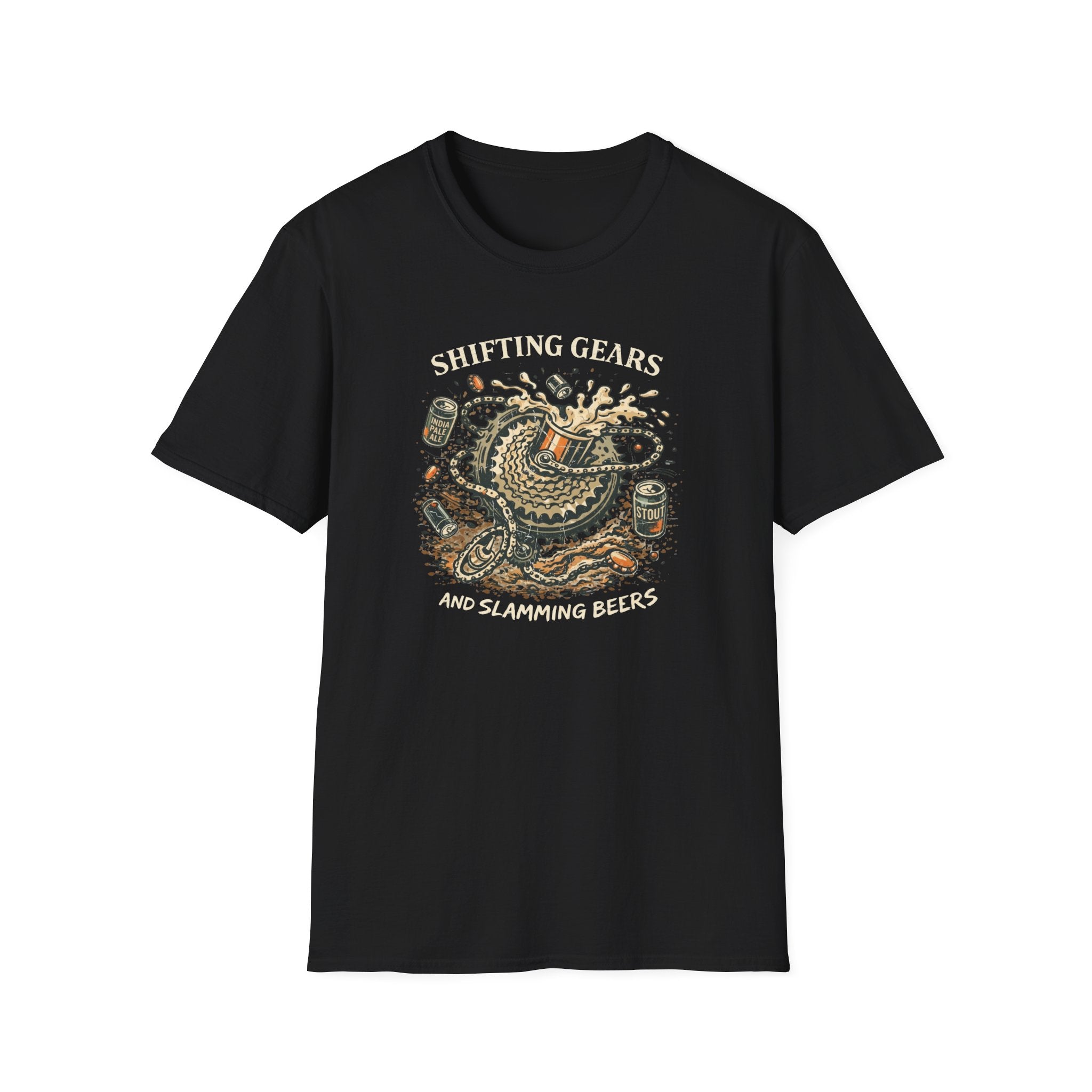 Shifting Gears — Vintage Motorcycle & Beer Adventure Tee