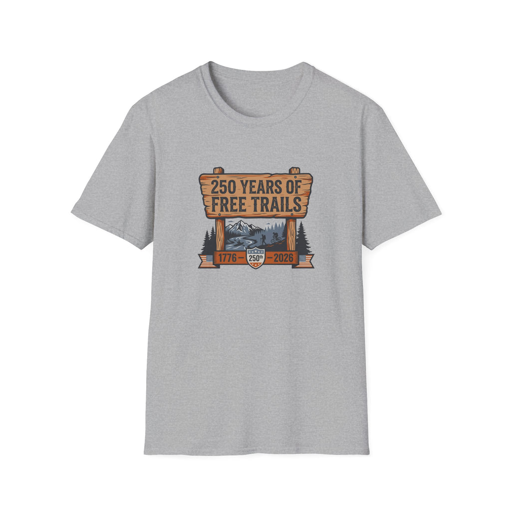 250 Years of Free Trails — Patriotic National Trails Hiking Tee (1776–2026)
