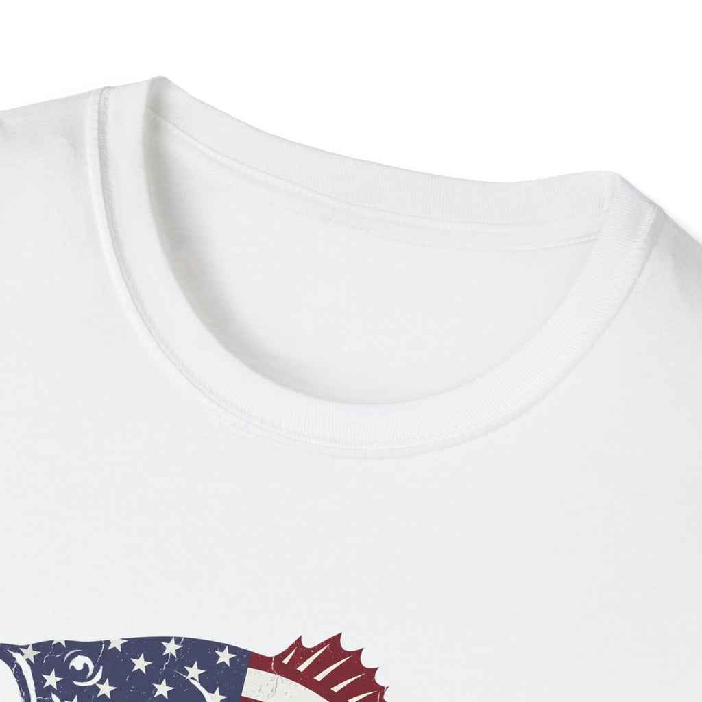 Patriotic Bass — American Flag Fish Tee