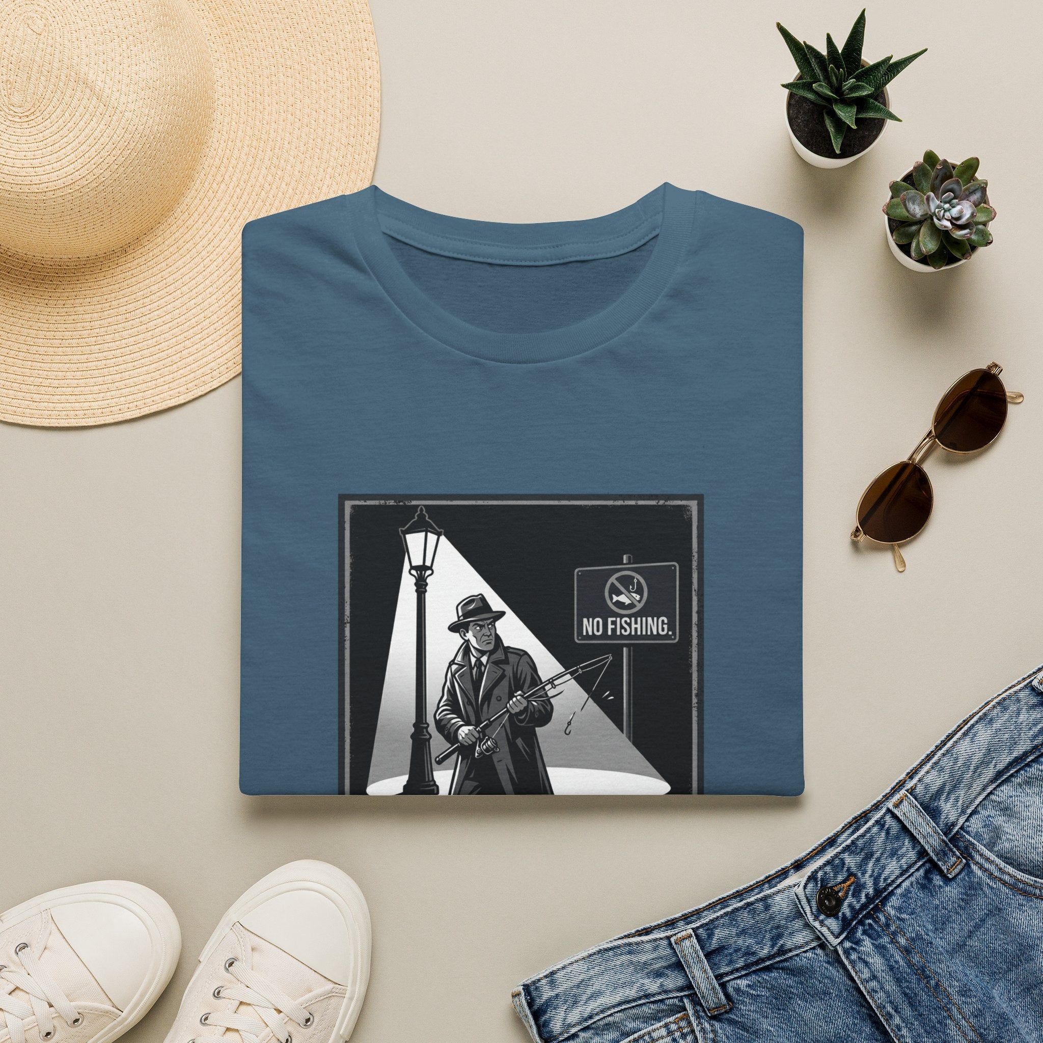 Anglers Anonymous Graphic — "No Fishing" Noir Detective Design