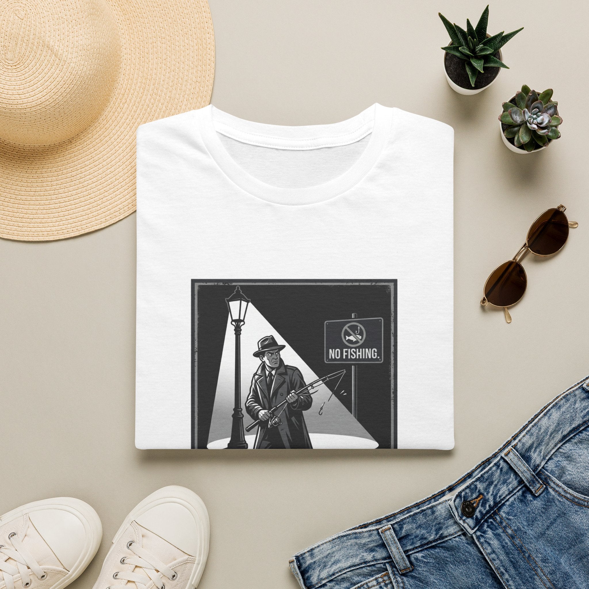 Anglers Anonymous Graphic — "No Fishing" Noir Detective Design