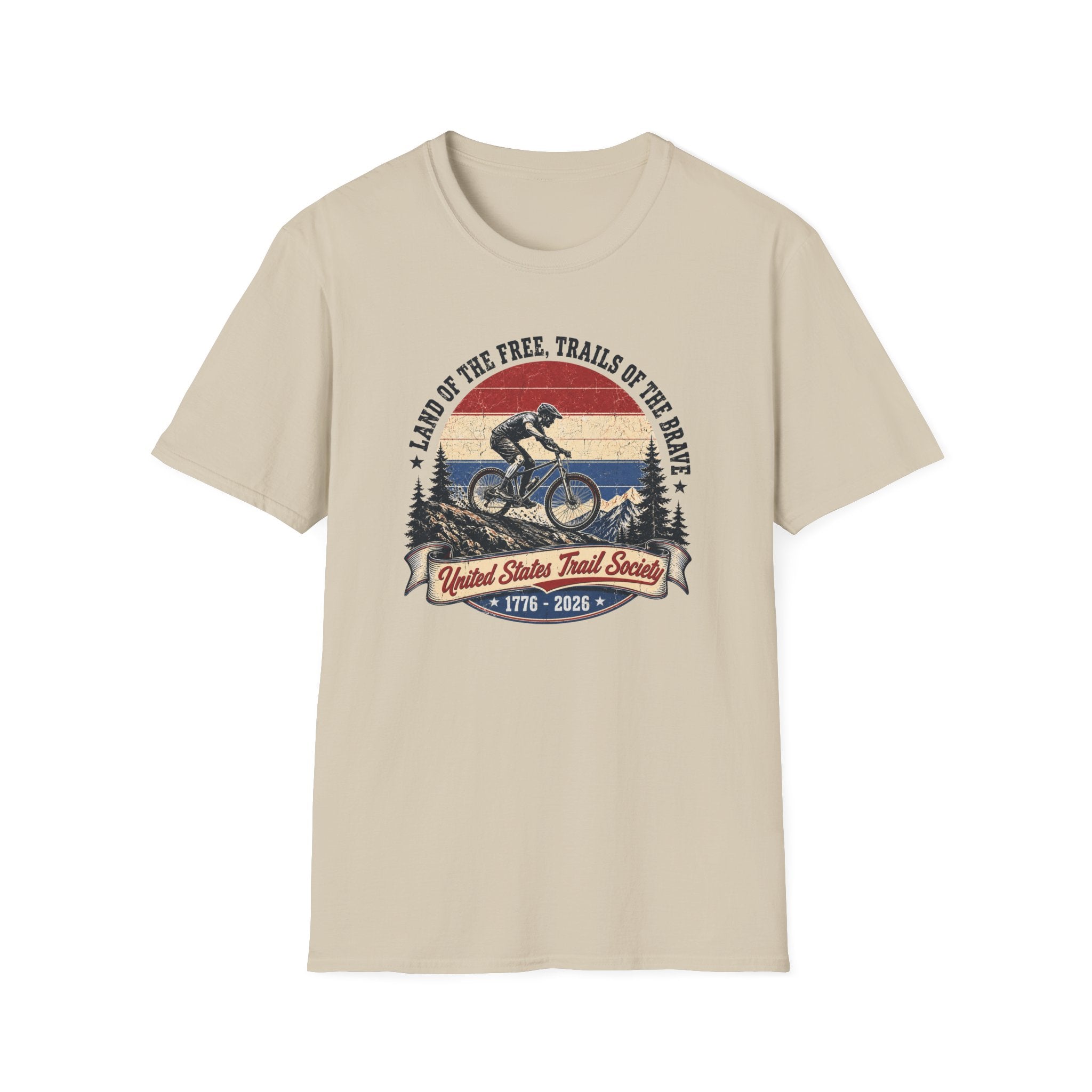 "Land of the Free, Trails of the Brave" Vintage Mountain Bike Tee
