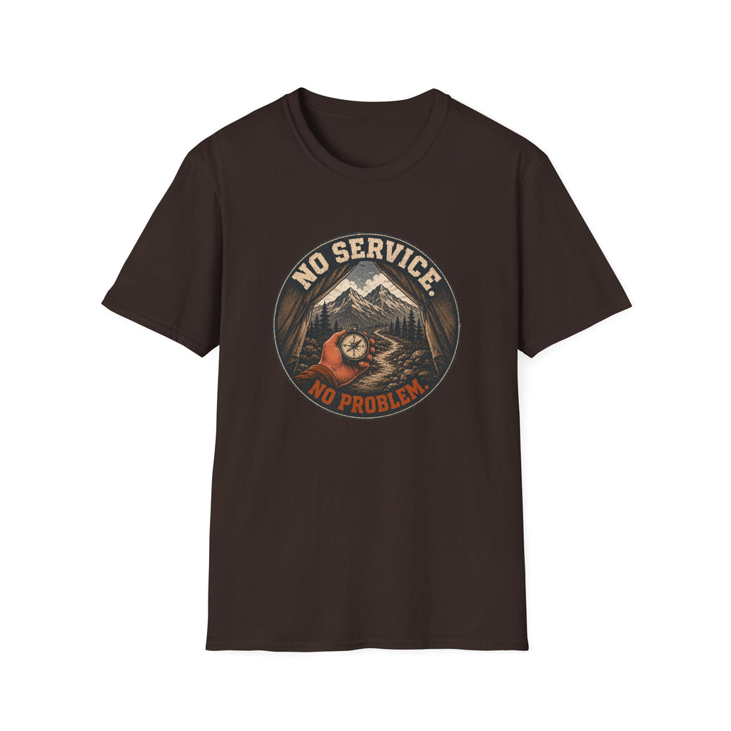 No Service No Problem — Adventure Compass Mountain Graphic Tee