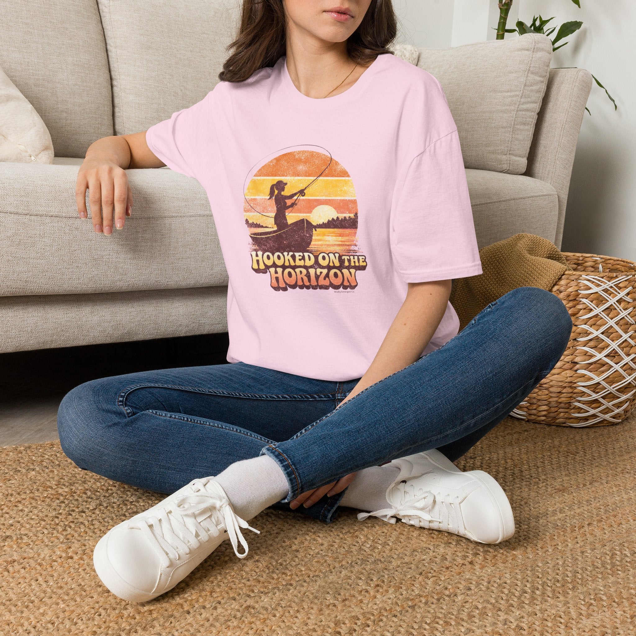 "Hooked on the Horizon" Sunset Angler Tee