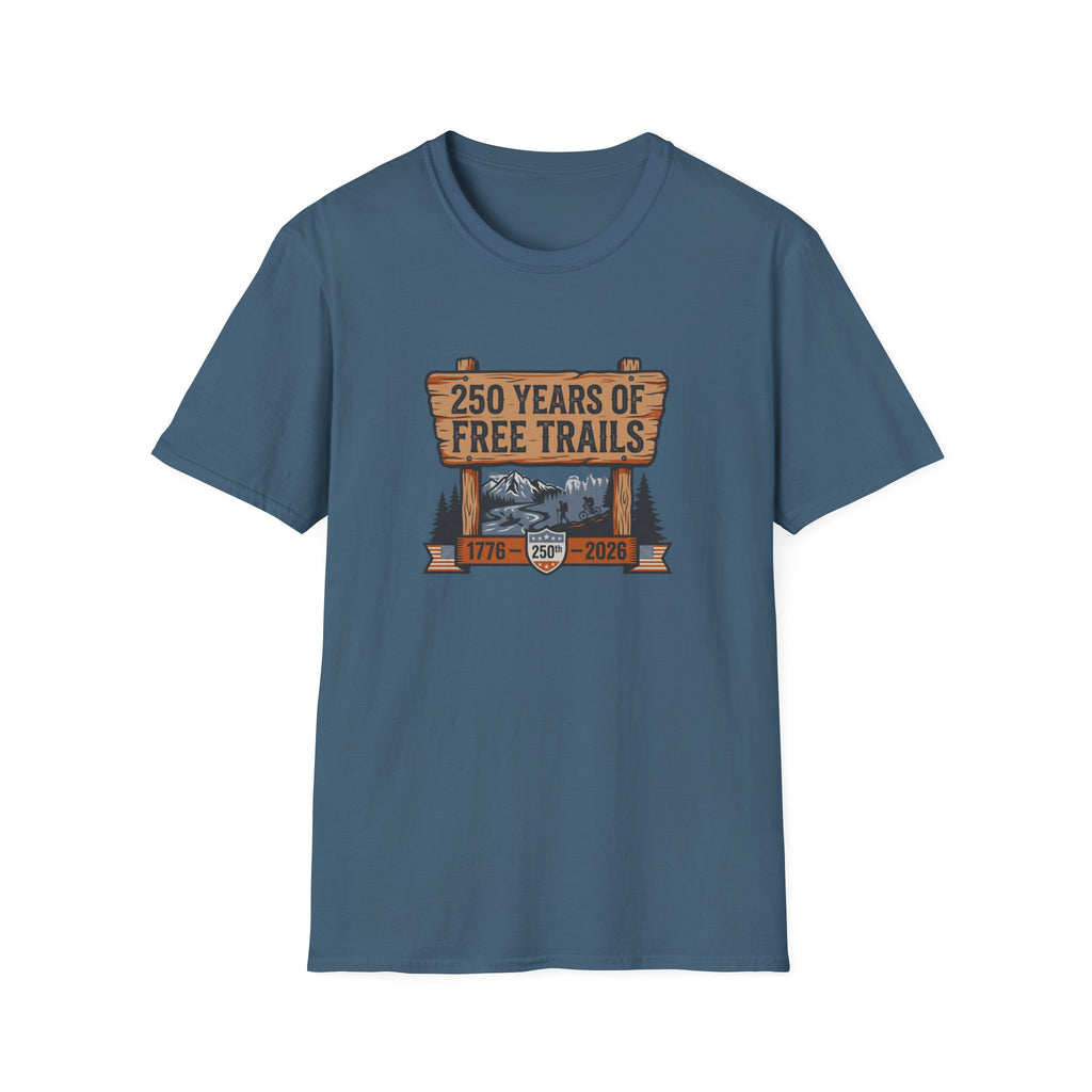 250 Years of Free Trails — Patriotic National Trails Hiking Tee (1776–2026)