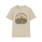 'Take the Scenic Route' Mountain & Sun Graphic T‑Shirt