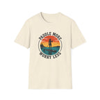 Paddle More Worry Less — Retro Sunset Paddleboarding Tee