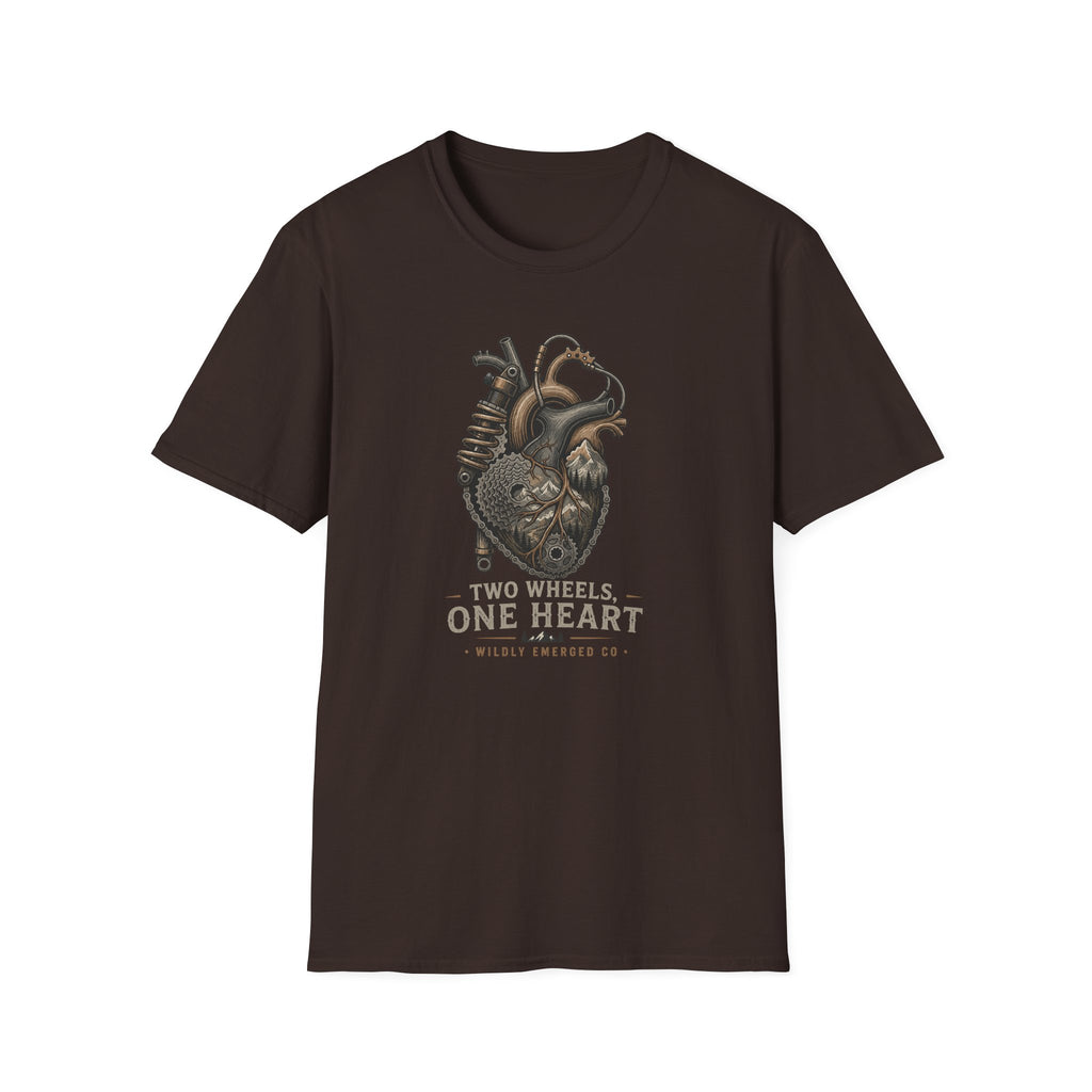 Motorcycle Heart — "Two Wheels, One Heart" Vintage Bike Tee