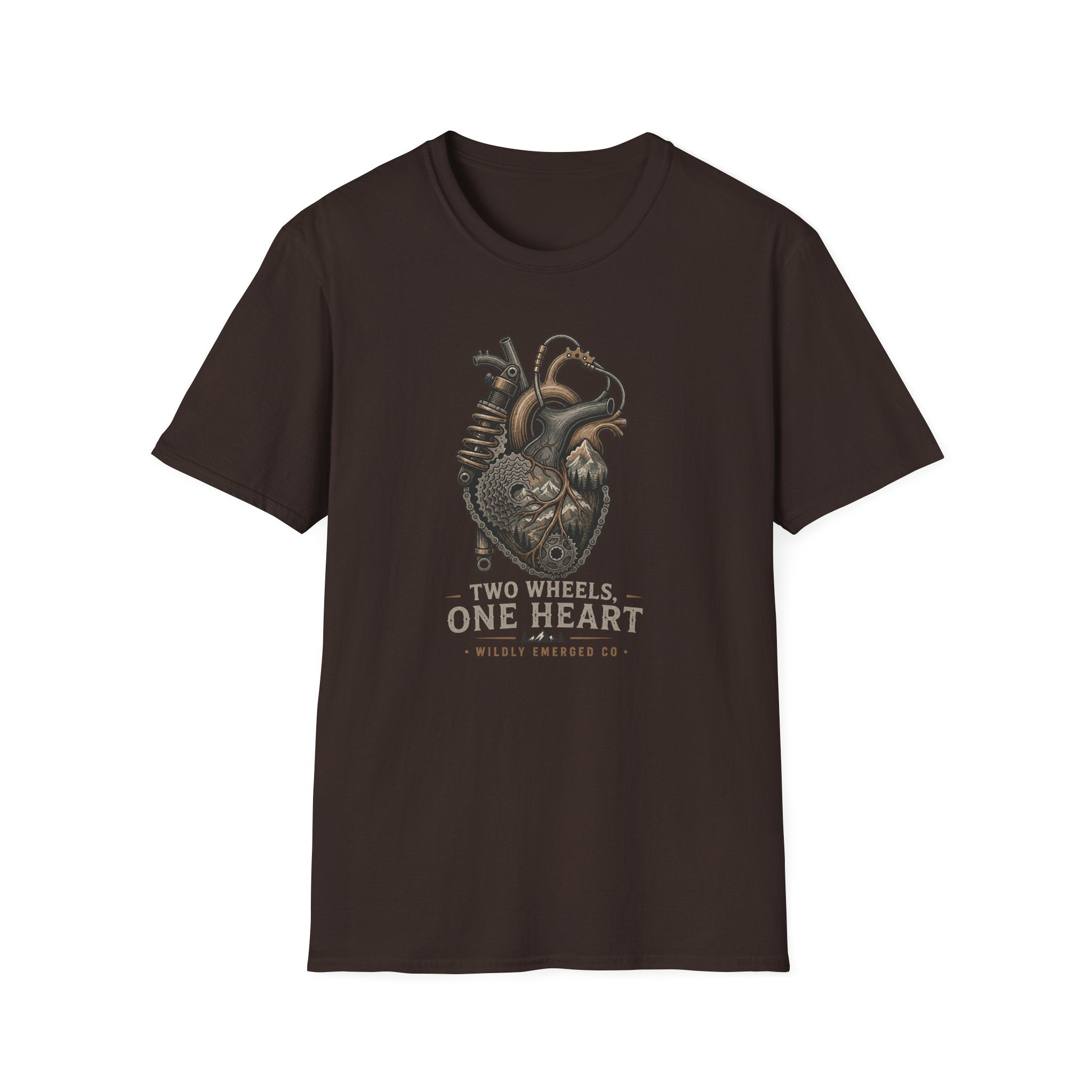 Motorcycle Heart — "Two Wheels, One Heart" Vintage Bike Tee