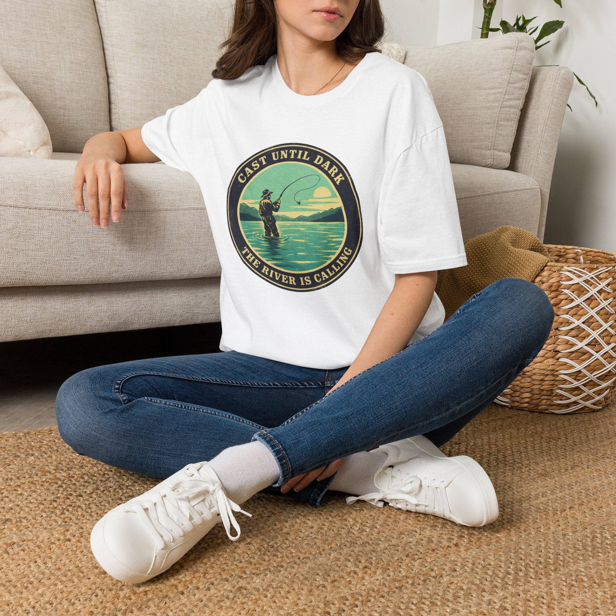 "Cast Until Dark" Vintage River Angler Tee