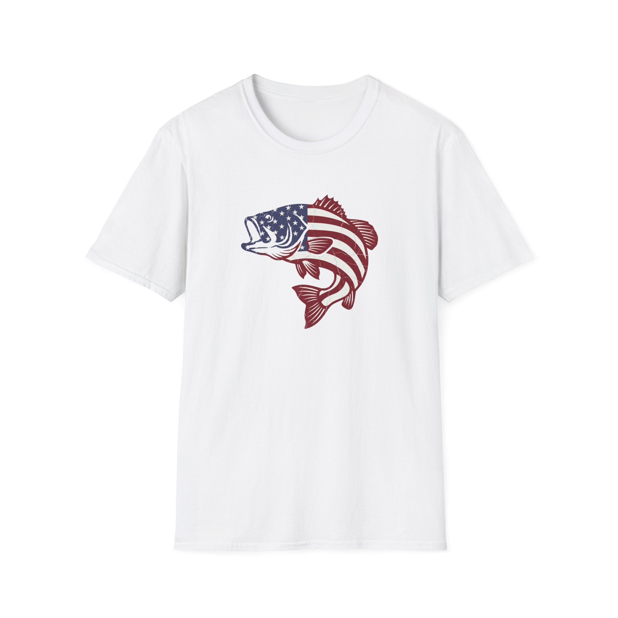 Patriotic Bass — American Flag Fish Tee