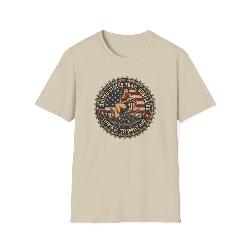 Trail Rebellion — Vintage American Flag Pinup Graphic