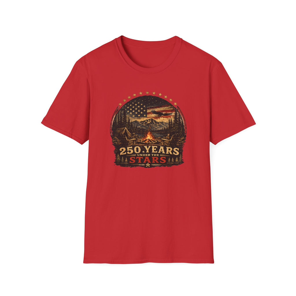 250 Years All Stars Vintage American Camping Flag Tee