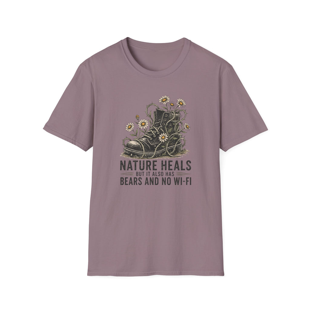 "Nature Heals but it also has bears and no Wi‑Fi" T‑Shirt