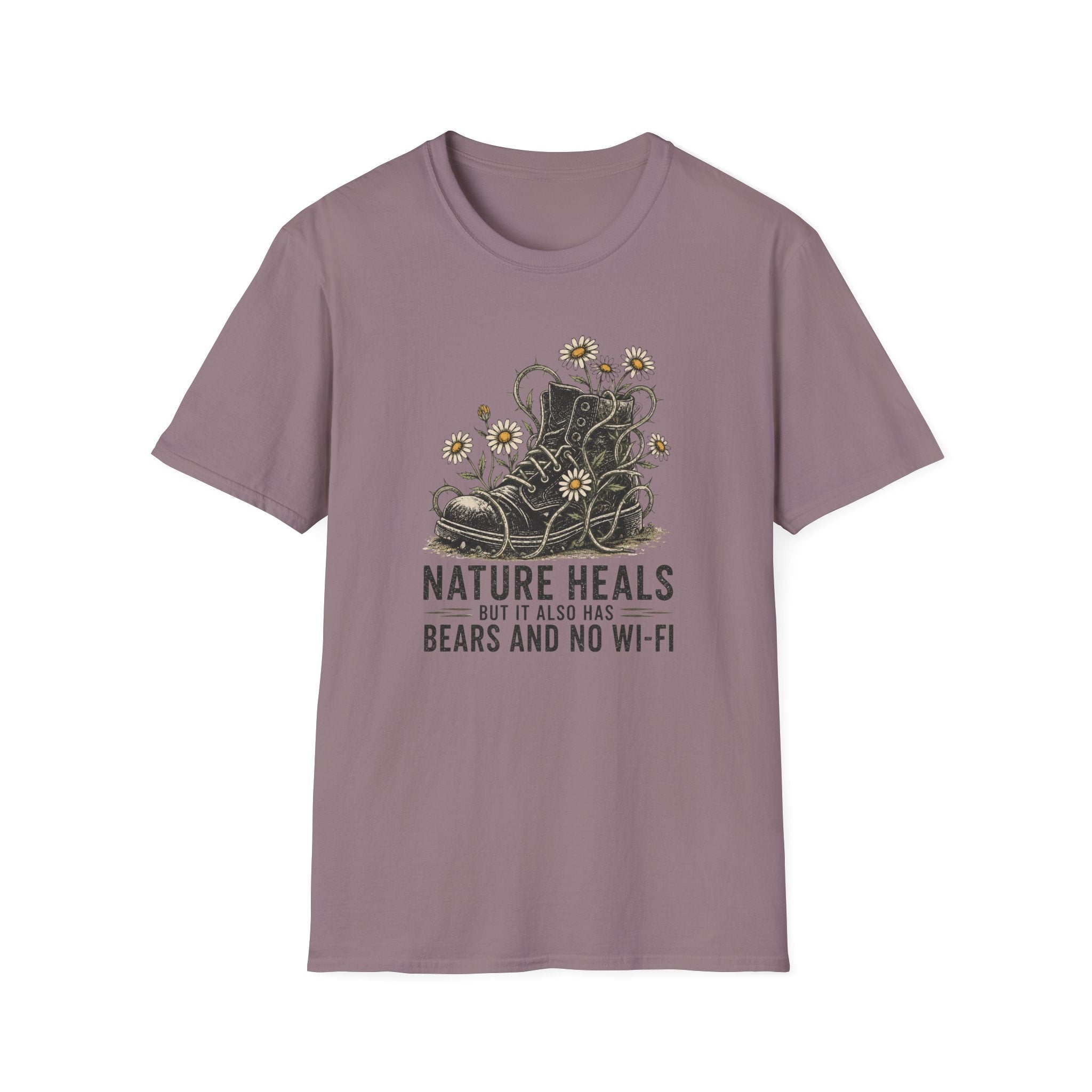 "Nature Heals but it also has bears and no Wi‑Fi" T‑Shirt