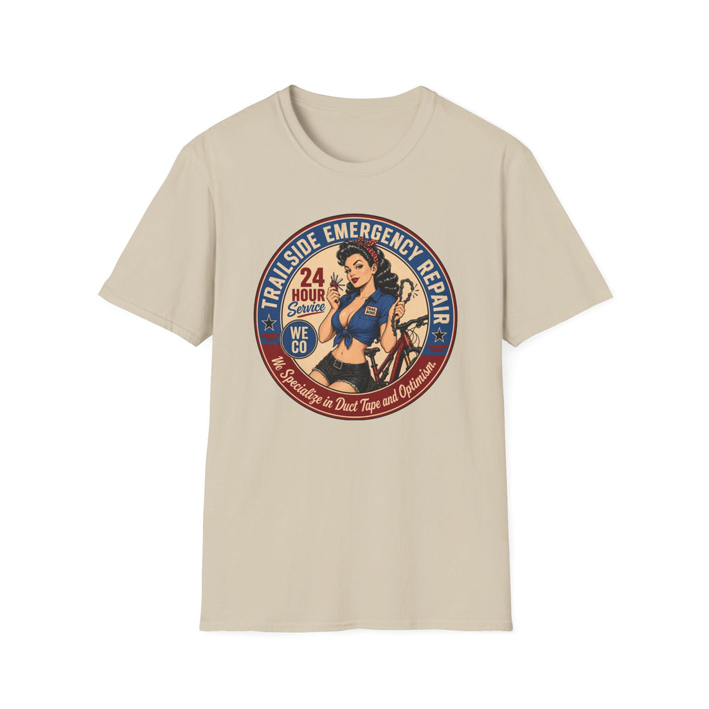 Trailside Emergency Repair — 24 Hour Service Pin-Up Graphic Tee
