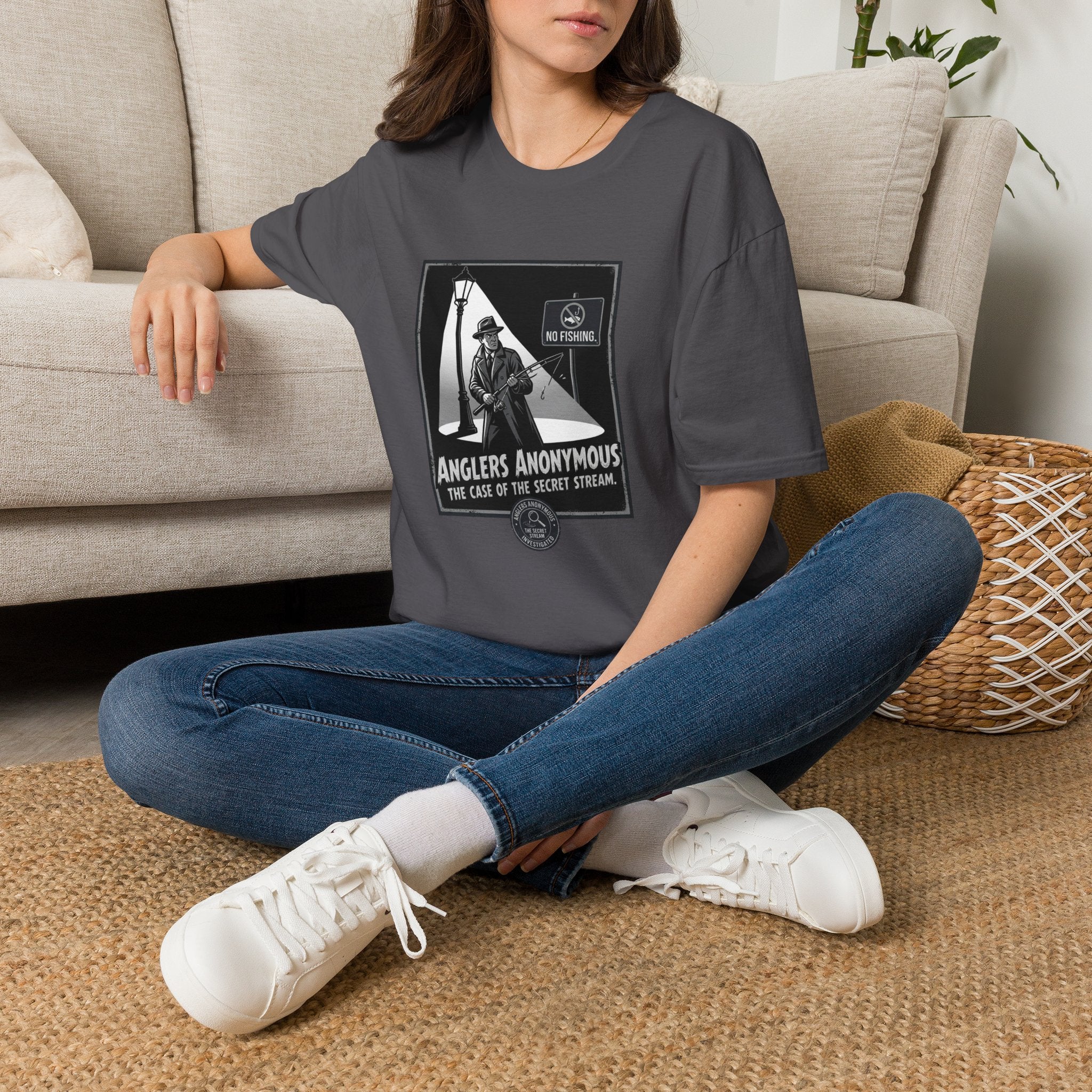Anglers Anonymous Graphic — "No Fishing" Noir Detective Design