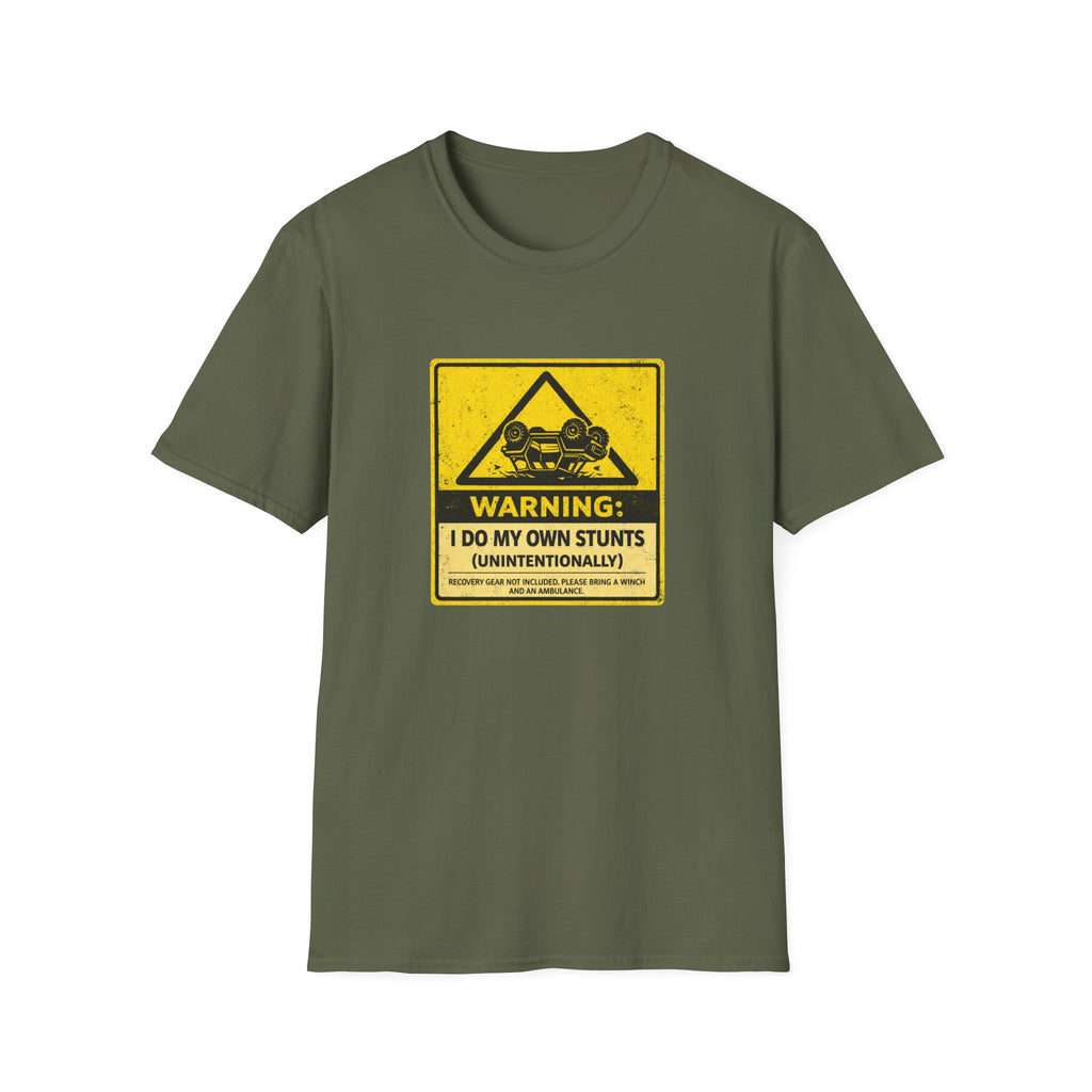 "Warning: I Do My Own Stunts (Unintentionally)" Vintage Warning Sign