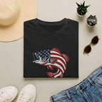 Patriotic Bass — American Flag Fish Tee