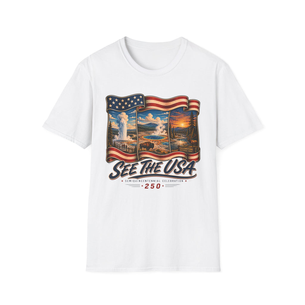 USA National Parks — "See The USA" Vintage Flag Travel Tee
