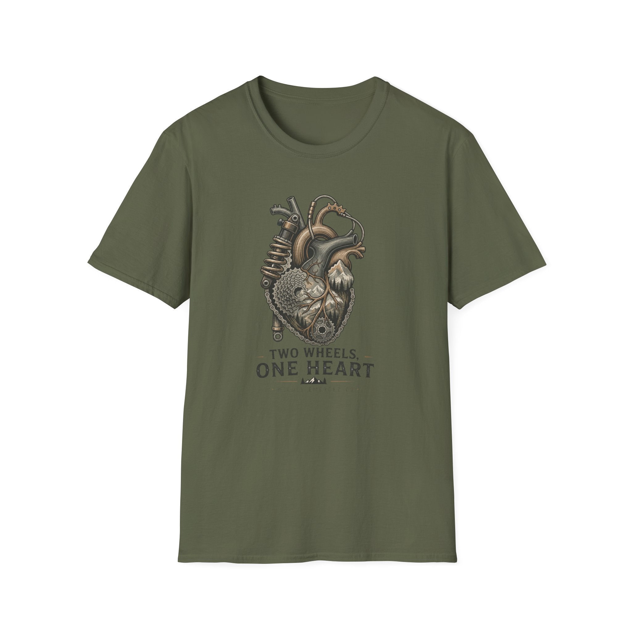 Motorcycle Heart — "Two Wheels, One Heart" Vintage Bike Tee