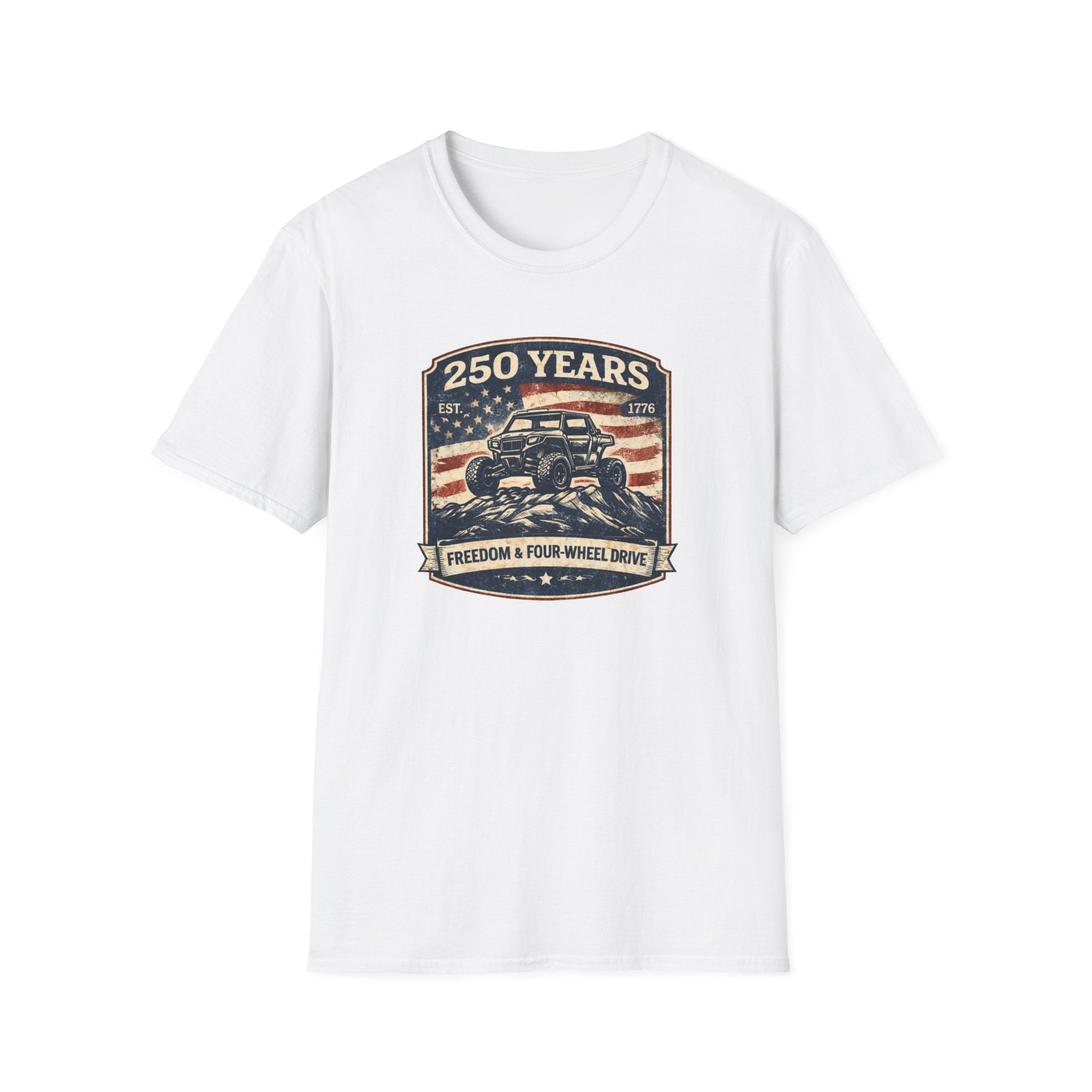250 Years Patriotic — Freedom & Four-Wheel Drive Vintage USA Tee