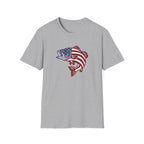 Patriotic Bass — American Flag Fish Tee