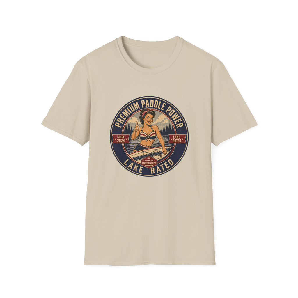 Paddle Power — Vintage Lake Rated Paddleboarding Graphic Tee