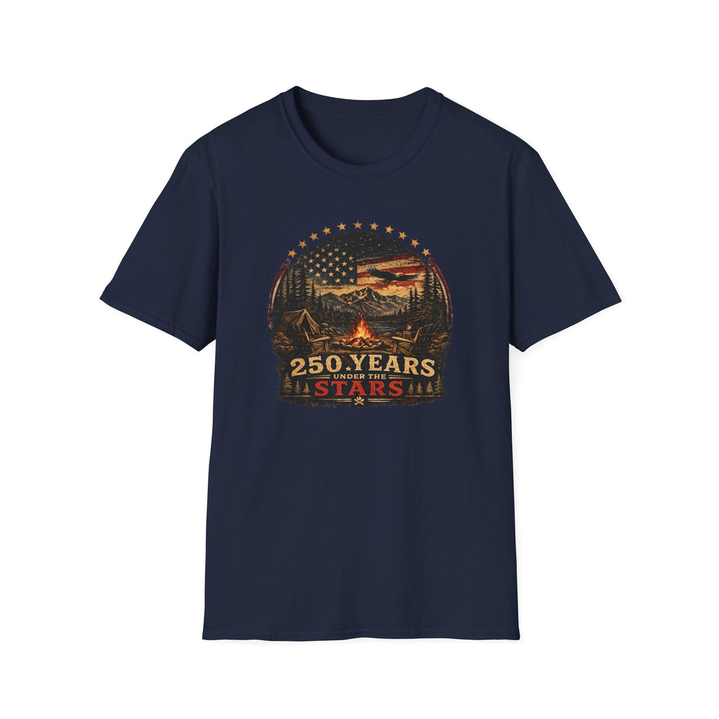 250 Years All Stars Vintage American Camping Flag Tee