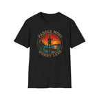 Paddle More Worry Less — Retro Sunset Stand Up Paddleboard Tee