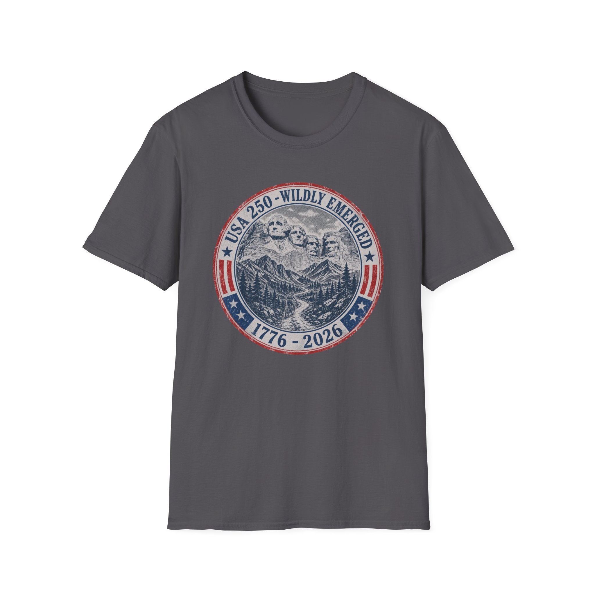 USA 250th - Mount Rushmore Mountain Biking Tee