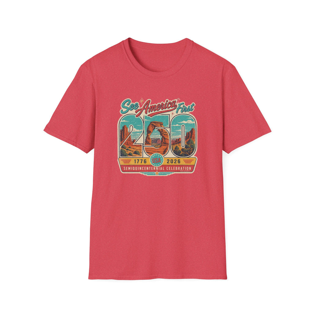 See America First 250 — 1776–2026 Travel Retro Anniversary Tee