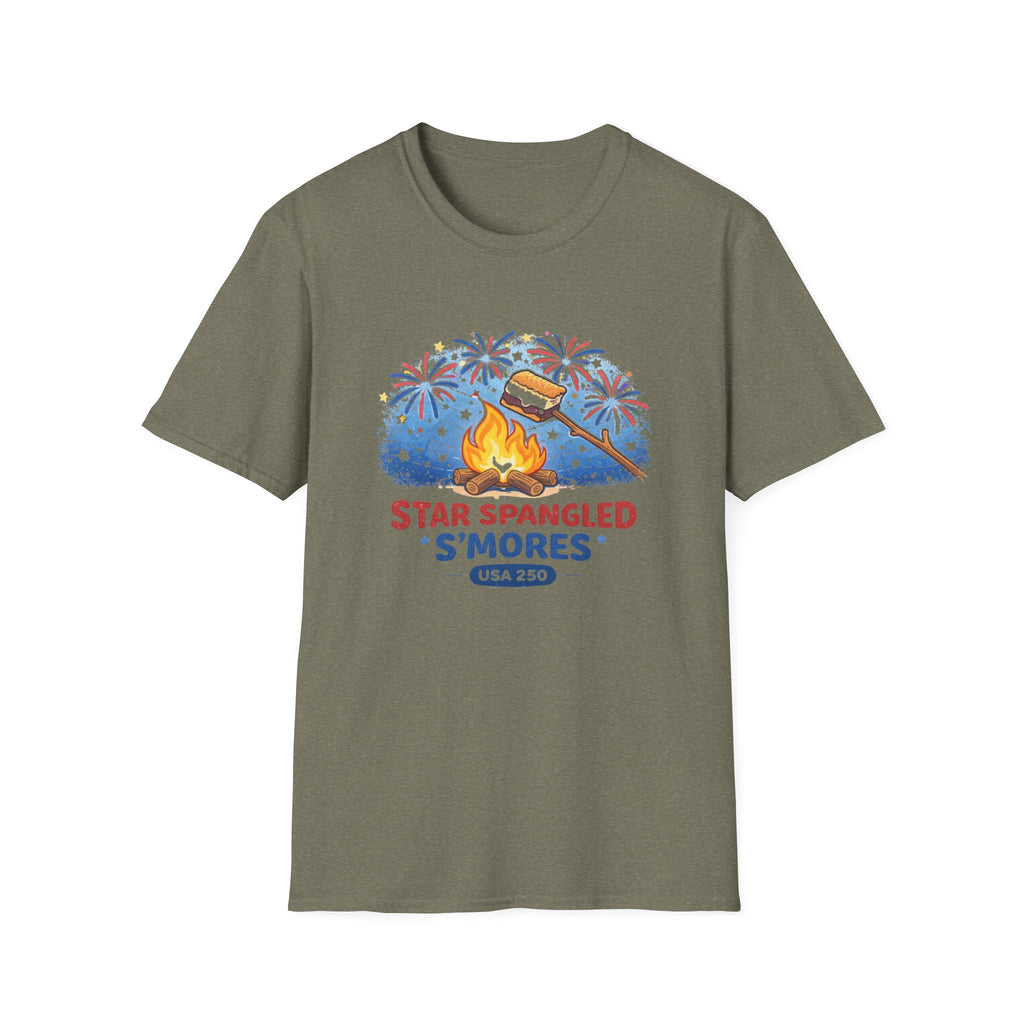 Star Spangled S'mores Campfire Tee (Fourth of July BBQ Patriotic Fireworks)